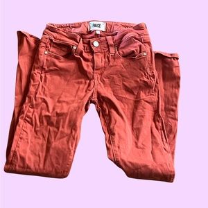 Paige orange skinny jeans size 25”